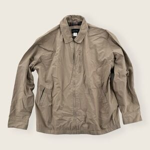 Stone Creek Jacket Mens Large Beige Zip Up Cotton Lined Fishing‎ Hunting Khaki